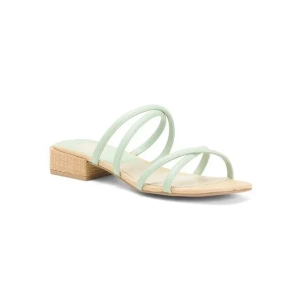 DOLCE VITA Leather Hapi Low Heel Sandals Mint 9.5 M